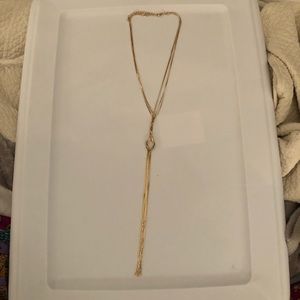 Gold knot drip necklace